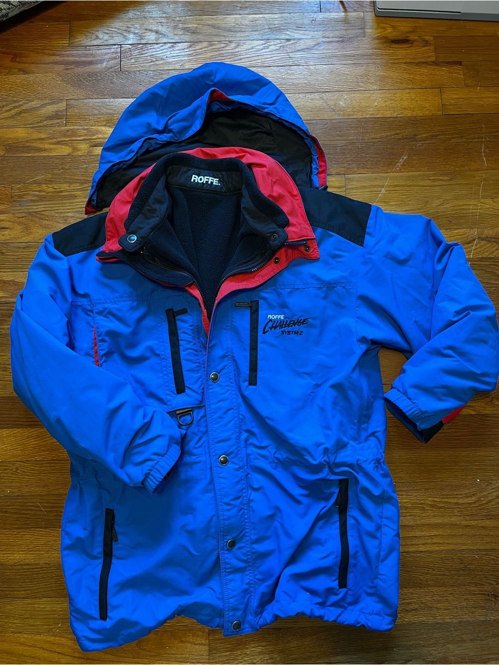 Vintage 90’s Roffe Ski Jacket Challenge System-Z in blue and red Men’s Large